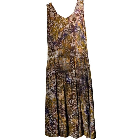 Unknown Dresses & Skirts - Hand Made In Indonesia 100% Rayon Sleeveless Tie Back Fall Color Dress Size S